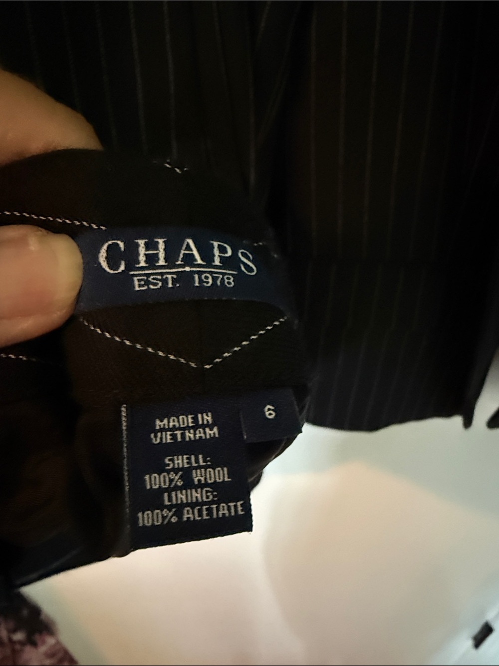 Chaps Black Pinstripe Women's Suit Jacket & Pants - Picture 3 of 3